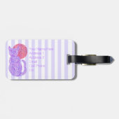 ネコ科紫色猫および月の猫好きの子ネコ ラゲッジタグ (裏面横)