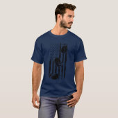 ネコ米国旗愛国的猫好きネコ大旗 Tシャツ (正面フル)