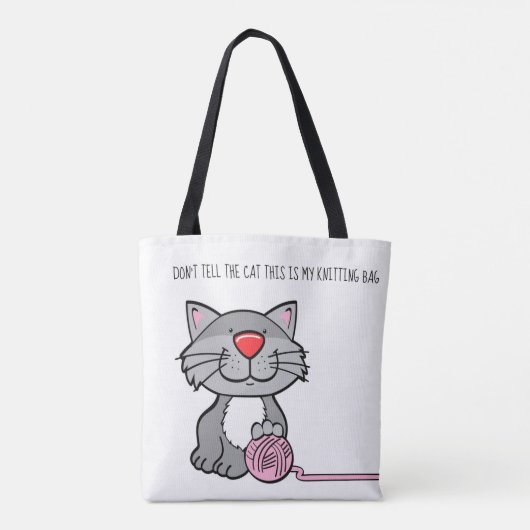 ネコ糸かぎ編み編み物バッグトート トートバッグ (裏面)