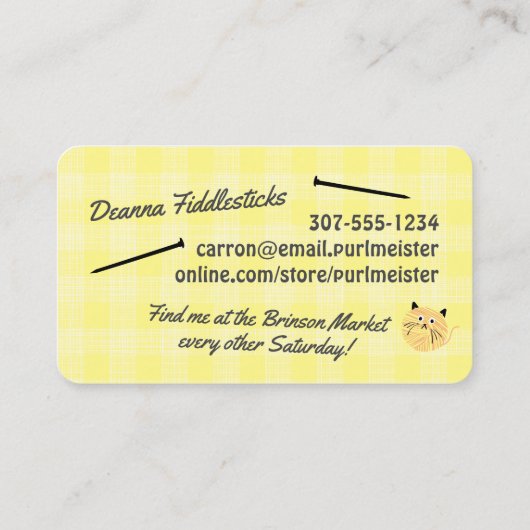 ネコ糸編み物編み針 名刺 (裏面)