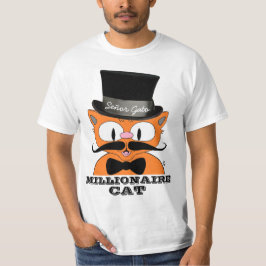 ネコ紳士ミリオネアマスタッシュ猫の蝶ネクタイ Tシャツ