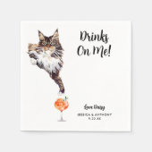 ネコ結婚のカクテルナプキン スタンダードカクテルナプキン (正面)