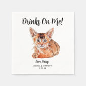 ネコ結婚のカクテルナプキン スタンダードカクテルナプキン (正面)