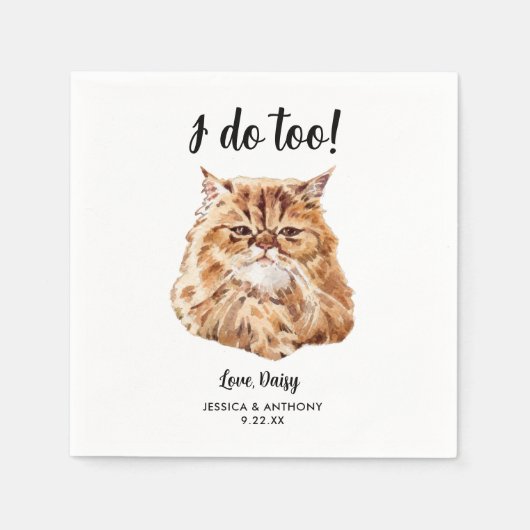 ネコ結婚のカクテルナプキン スタンダードカクテルナプキン (正面)