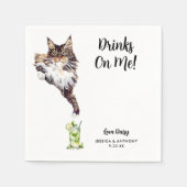 ネコ結婚のカクテルナプキン スタンダードカクテルナプキン (正面)