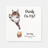 ネコ結婚のカクテルナプキン スタンダードカクテルナプキン (正面)