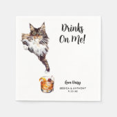 ネコ結婚のカクテルナプキン スタンダードカクテルナプキン (正面)