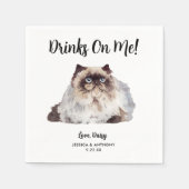 ネコ結婚のカクテルナプキン スタンダードカクテルナプキン (正面)