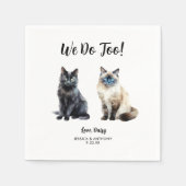 ネコ結婚のカクテルナプキン スタンダードカクテルナプキン (正面)