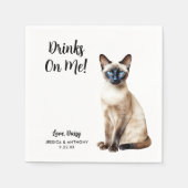 ネコ結婚のカクテルナプキン スタンダードカクテルナプキン (正面)