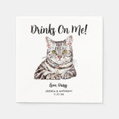 ネコ結婚のカクテルナプキン スタンダードカクテルナプキン (正面)