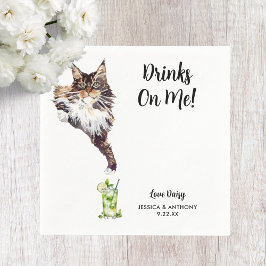 ネコ結婚のカクテルナプキン スタンダードカクテルナプキン