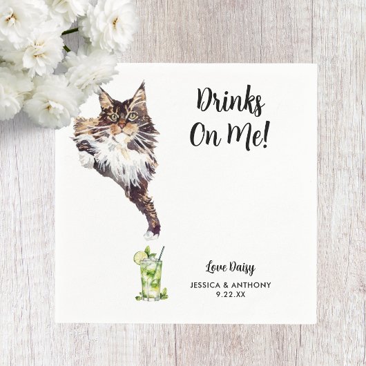 ネコ結婚のカクテルナプキン スタンダードカクテルナプキン