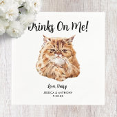 ネコ結婚のカクテルナプキン スタンダードカクテルナプキン