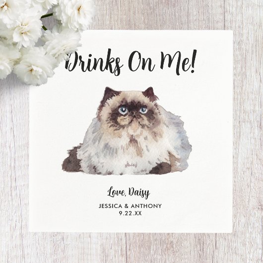 ネコ結婚のカクテルナプキン スタンダードカクテルナプキン