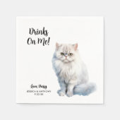 ネコ結婚のカクテルナプキン スタンダードカクテルナプキン (正面)