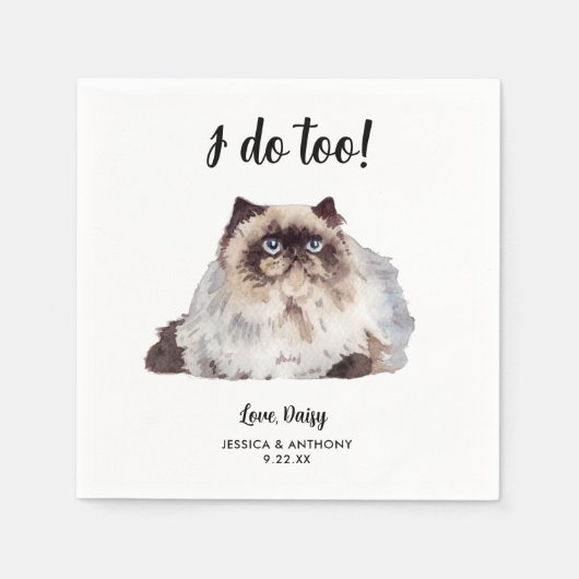 ネコ結婚のカクテルナプキン スタンダードカクテルナプキン (正面)