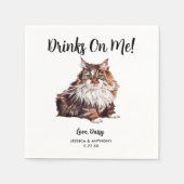 ネコ結婚のカクテルナプキン スタンダードカクテルナプキン (正面)