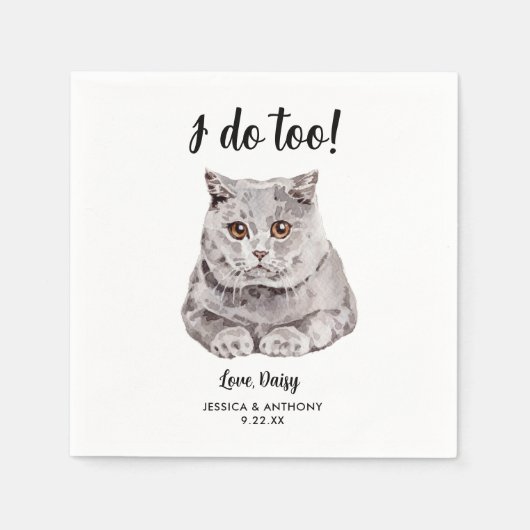 ネコ結婚のカクテルナプキン スタンダードカクテルナプキン (正面)