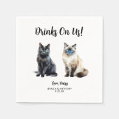 ネコ結婚のカクテルナプキン スタンダードカクテルナプキン (正面)