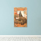 ネコ絵画の キャンバスプリント (インサイチュ (ウッドフロア))