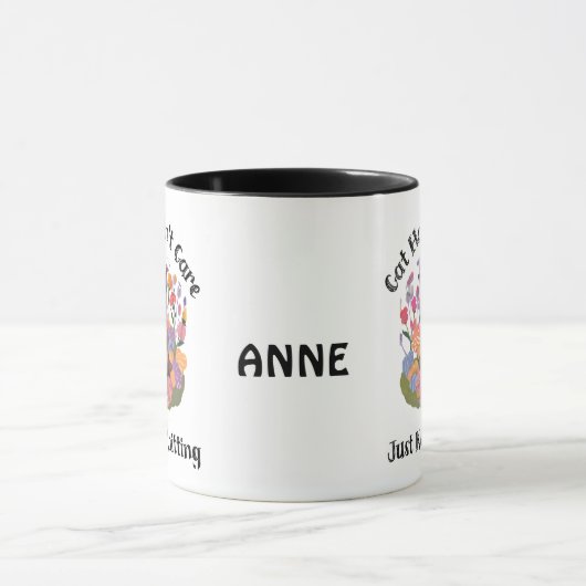 ネコ編み物 マグカップ (中央)