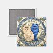 ネコ美しいペルシャ猫アールヌーボー マグネット (正面/裏面)