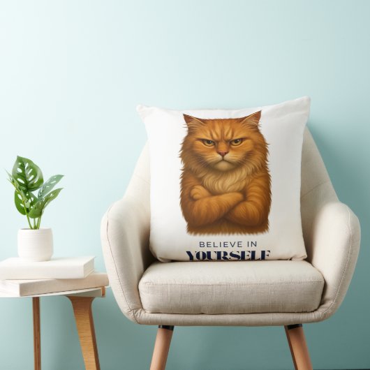 ネコ自信Tシャツ クッション (椅子)