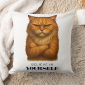 ネコ自信Tシャツ クッション (ブランケット)