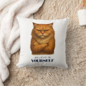 ネコ自信Tシャツ クッション (ブランケット)