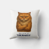 ネコ自信Tシャツ クッション (裏面)