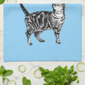 ネコ虎猫パステルキャッツキャッツウォメンズライトピンク キッチンタオル (折り畳み)