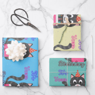 ネコ誕生日 ラッピングペーパーシート