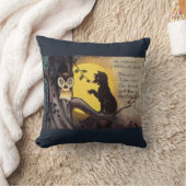 ネコ警告ズフクロウヴィンテージハロウィーン枕 クッション (ブランケット)