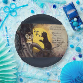 ネコ警告フクロウのハロウィンプレート ペーパープレート (パーティー)