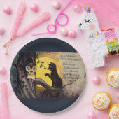 ネコ警告フクロウのハロウィンプレート ペーパープレート (パーティー)