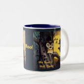 ネコ警告フクロウハロウィーンコーヒーマグ ツートーンマグカップ (正面右)