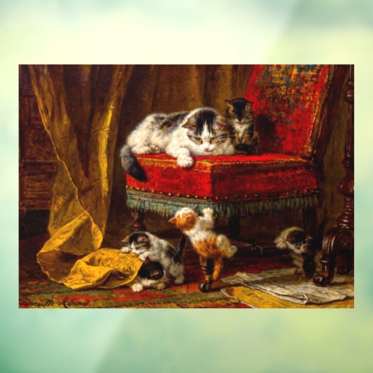 ネコ遊と子猫の椅子 ウィンドウサイン (シート3)