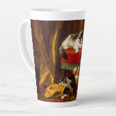 ネコ遊と子猫の椅子 カフェラテマグ (左アングル)