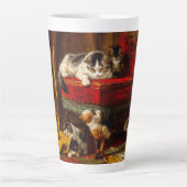 ネコ遊と子猫の椅子 カフェラテマグ (正面)