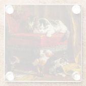 ネコ遊と子猫の椅子 ガラスコースター (裏面)