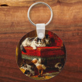 ネコ遊と子猫の椅子 キーホルダー (正面)
