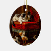 ネコ遊と子猫の椅子 セラミックオーナメント (右)