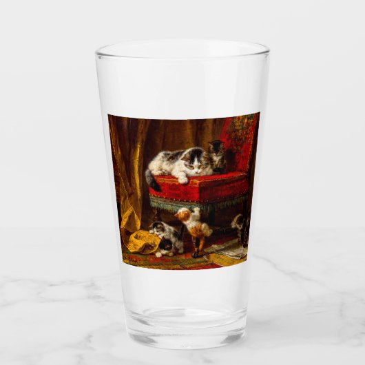 ネコ遊と子猫の椅子 タンブラーグラス (正面)