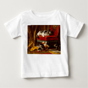 ネコ遊と子猫の椅子 ベビーTシャツ