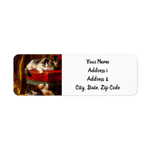 ネコ遊と子猫の椅子 ラベル (正面)