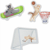 ネコ遊のサッカー シール (正面)