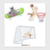 ネコ遊のサッカー シール (シート)