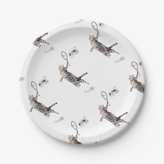 ネコ遊スのテニス ペーパープレート (正面)