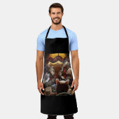 ネコ遊ストランプのポーカー エプロン (着用した状態)